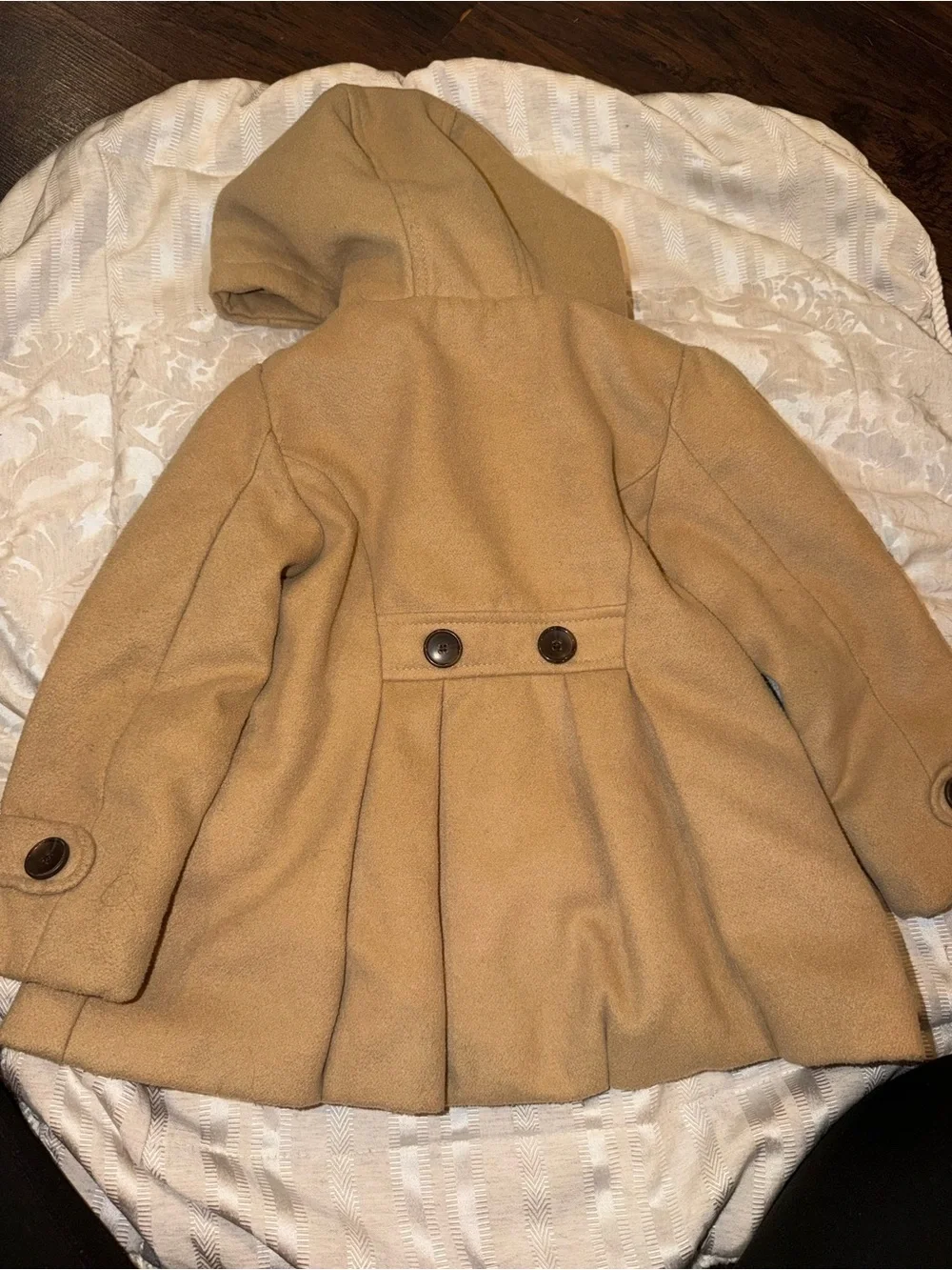 Old Navy Girls' Hooded Double-Breasted Pea Coat in Camel